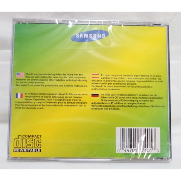 Samsung Blank CD-RW Rewritable Compact Disc 650MB 74 Min Recording - Lot of 5 - Picture 3 of 3